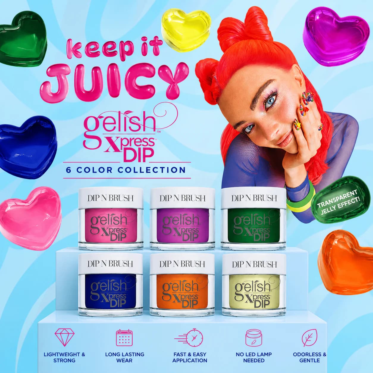 Gelish Xpress Dip Powder – Summer 2026 “Keep It Juicy” Collection (6 Colors)