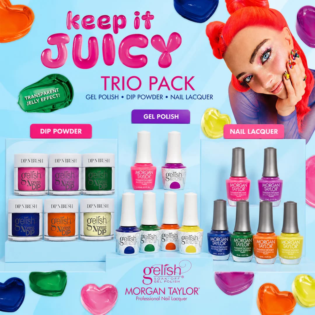 Gelish Gel Polish & Dip Trio – Summer 2026 “Keep It Juicy” Collection (18 Pieces)