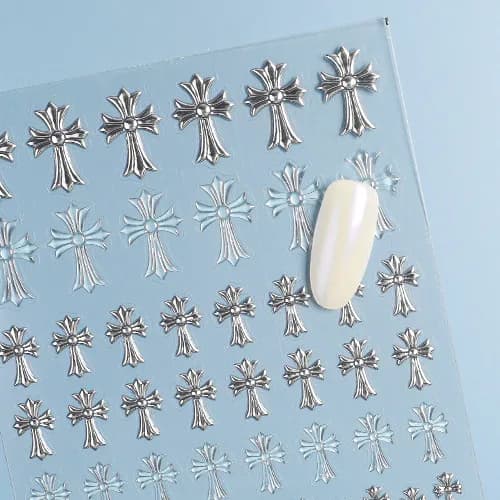 Tomony Chrome Cross Sticker YA-401 Silver Clear