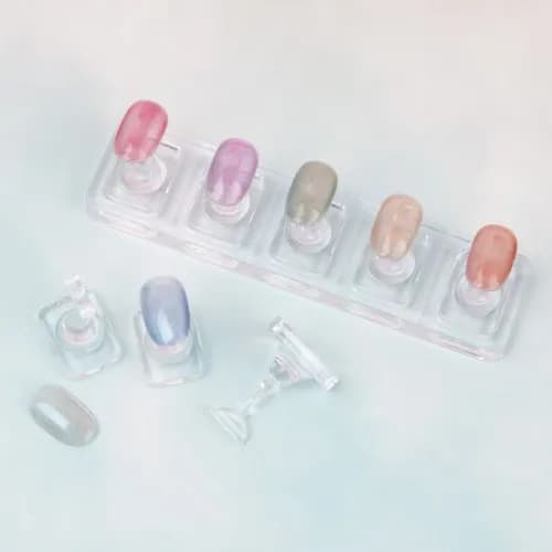 Enrian Magnetic Gel Compatible Nail Tip Stand - Transparent 5P